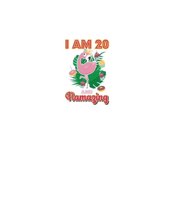 FLAMAZING Birthday 20 Years old model alb pe tricou