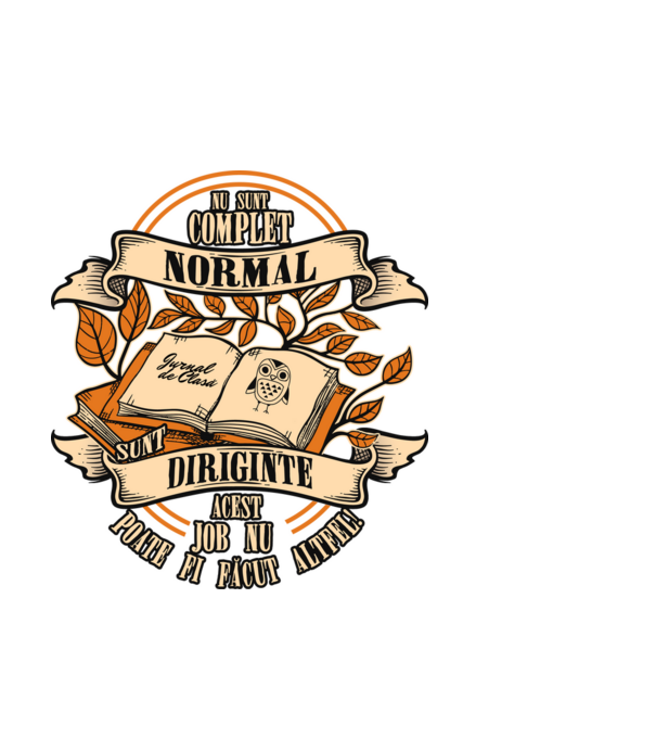 nu sunt complet normal - sunt diriginte acest job nu poate fi făcut altfel! model negru pe tricou