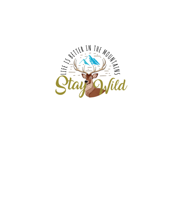 Stay wild Cerb model alb pe tricou