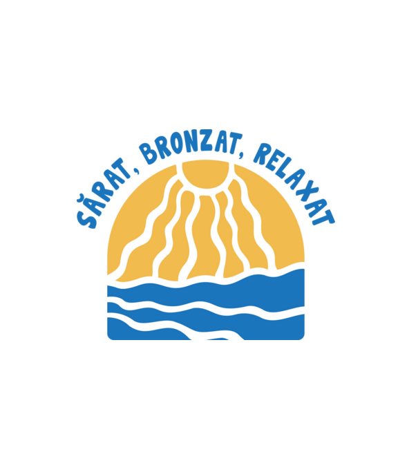Sărat, bronzat, relaxat model alb pe tricou