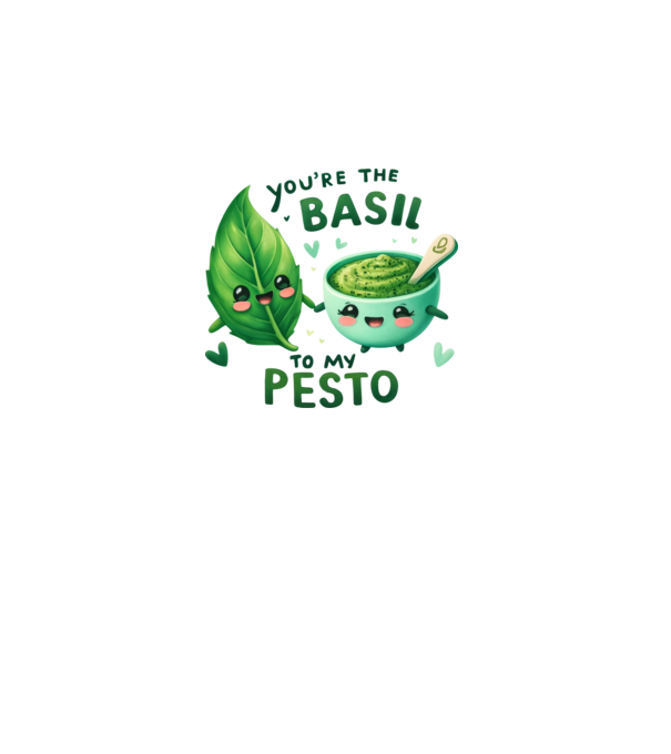 Basil to my Pesto model alb pe tricou