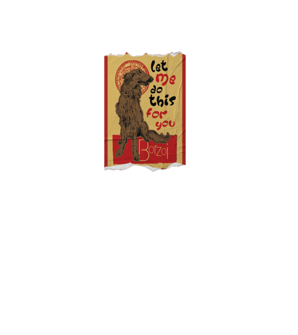 BORZOI retro poster chat noir poster texture model gri pe tricou