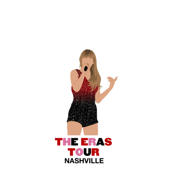 Taylor Swift The Eras Tour Nashville model alb pe tricou