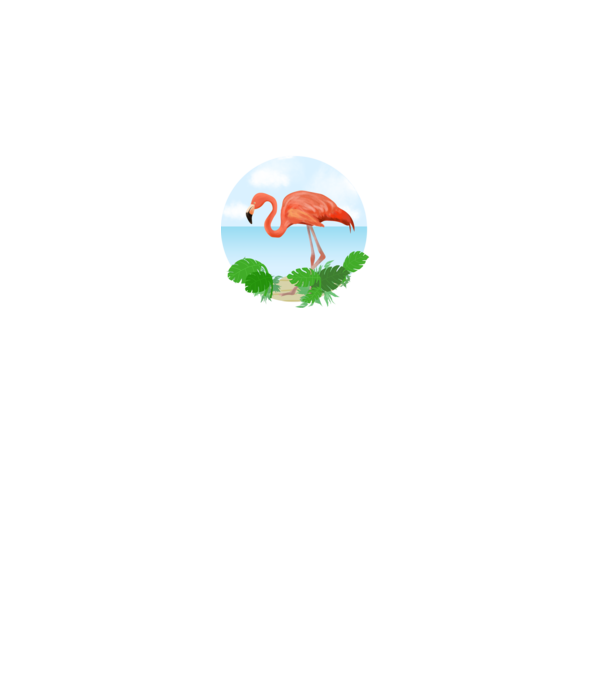 Flamingo model alb pe tricou