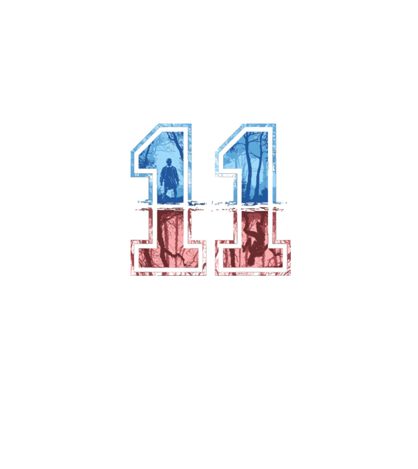 11 eleven stranger things model albastru jeanși pe tricou