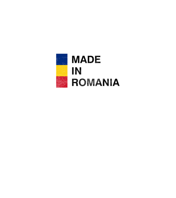 made in romania model negru pe tricou