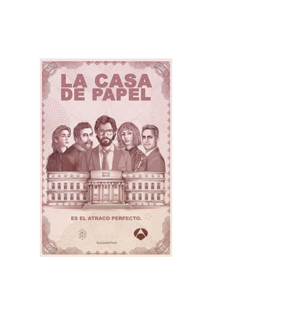 la casa de papel poster model negru pe tricou