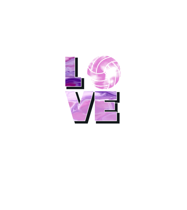 Love volleyball model negru pe tricou