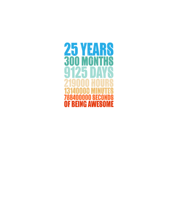 25 years of being awesome model negru pe tricou
