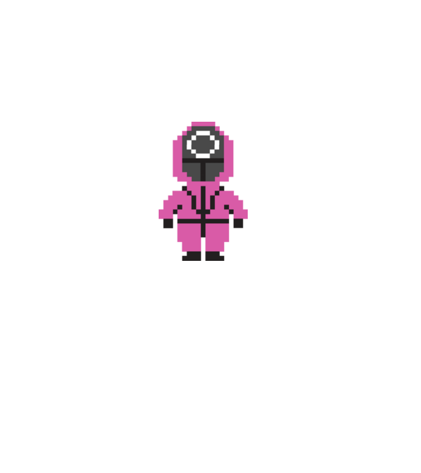 squid game pixel model negru pe tricou