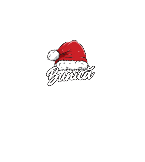 bunică Santa Hat model negru pe tricou