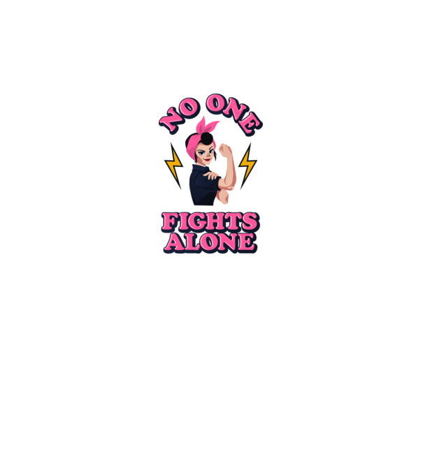 No one fights alone pinup model gri pe tricou