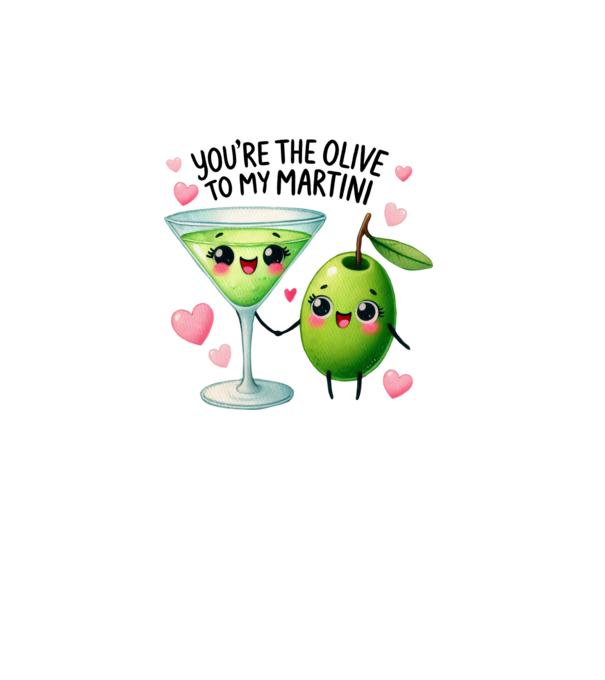 Olive to my Martini model alb pe tricou