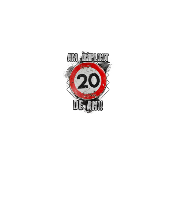 Am împlinit 20 de ani! model negru pe tricou