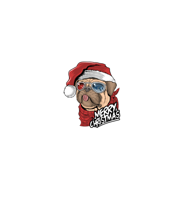 Merry Christmas Mopsz model negru pe tricou