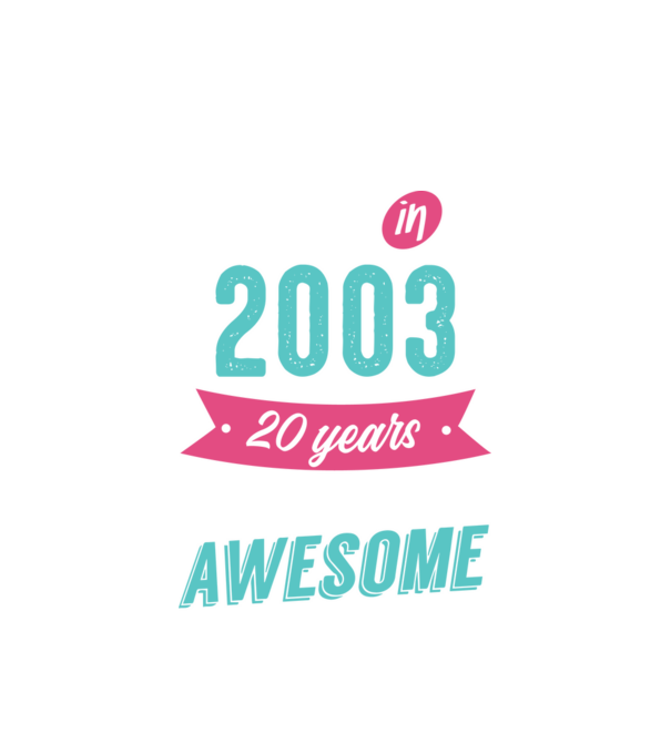 Made in 2003 model alb pe tricou