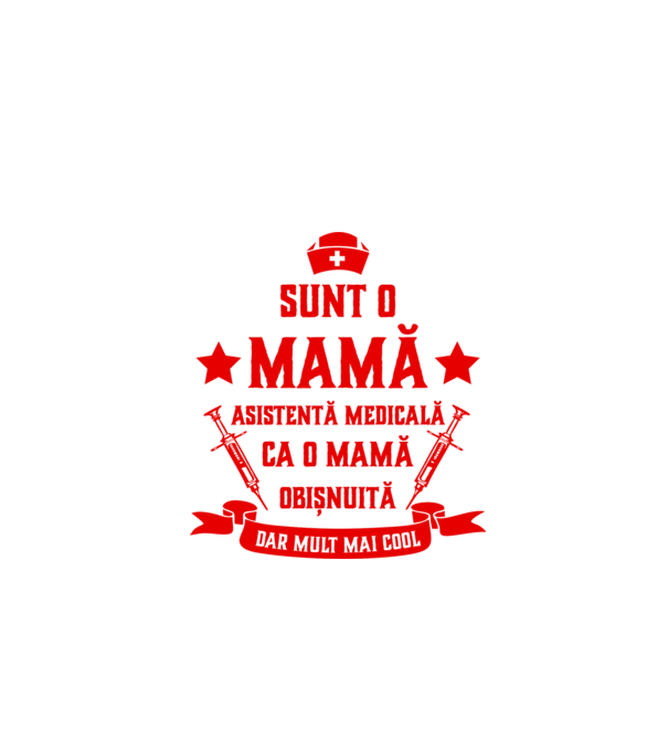 sunt o mamă asistentă medicală, ca o mamă obișnuită, dar mult mai cool model negru pe tricou