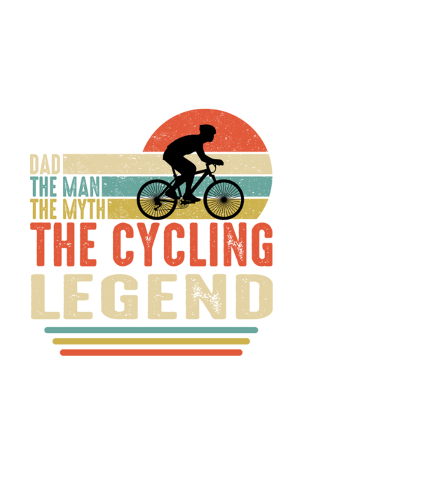 Dad the man, the myth, the cycling legend model negru pe tricou