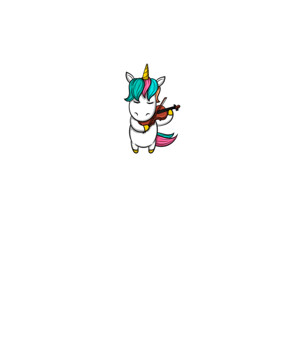 Unicorn Violin model alb pe tricou