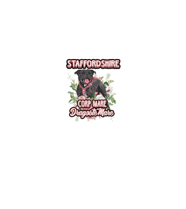 american staffordshire terrier - corp mare, dragoste mare model alb pe tricou