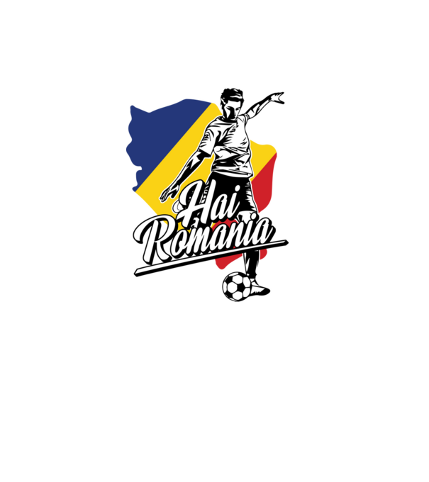 Hai romania fotbal model negru pe tricou