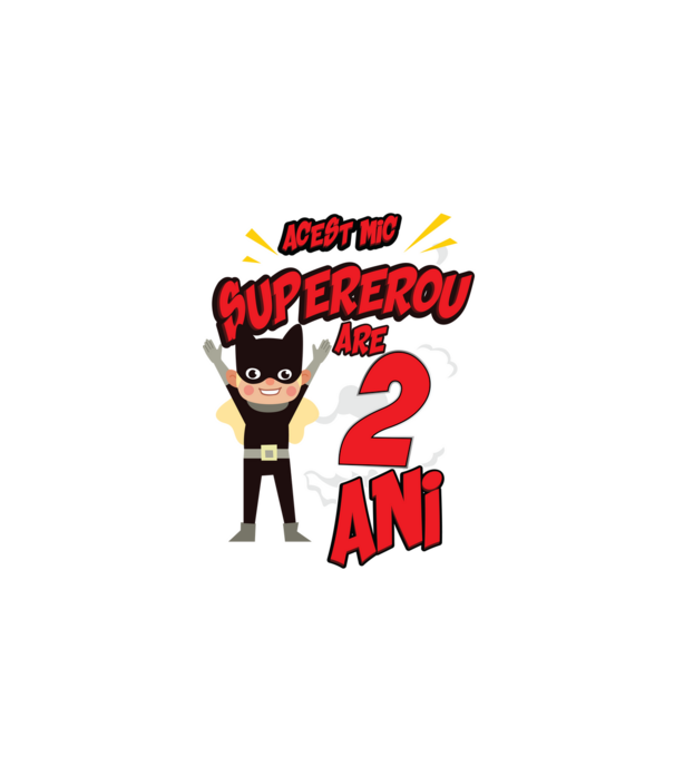 Acest mic supererou are 2 ani model negru pe tricou