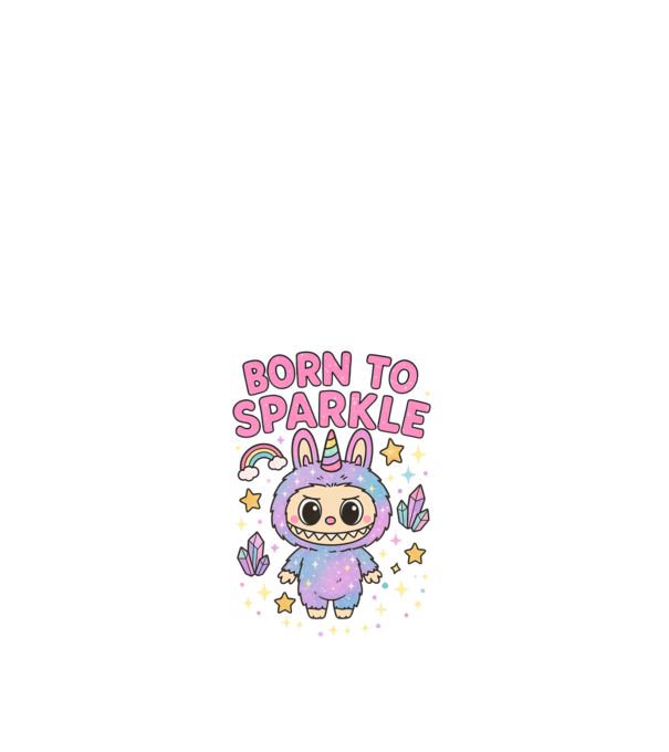 Born to sparkle model alb pe tricou