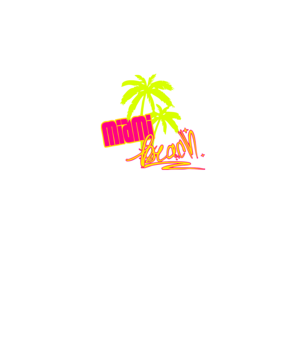 Miami beach model mov pe tricou