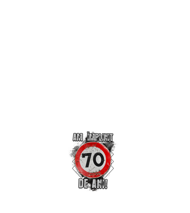 Am împlinit 70 de ani! model negru pe tricou