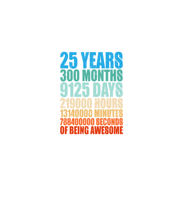25 years of being awesome model negru pe tricou