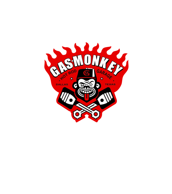Gas Monkey model alb pe tricou