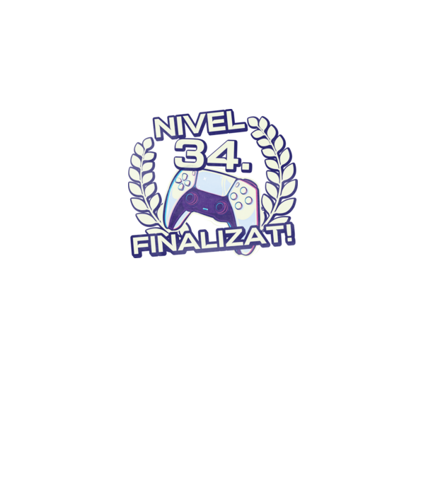 Nivel 34 finalizat! model negru pe tricou