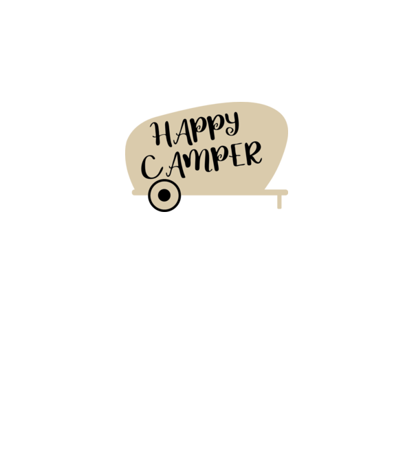 Happy camper text model negru pe tricou