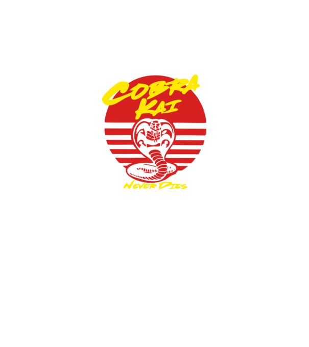 cobra kai sunset logo model negru pe tricou