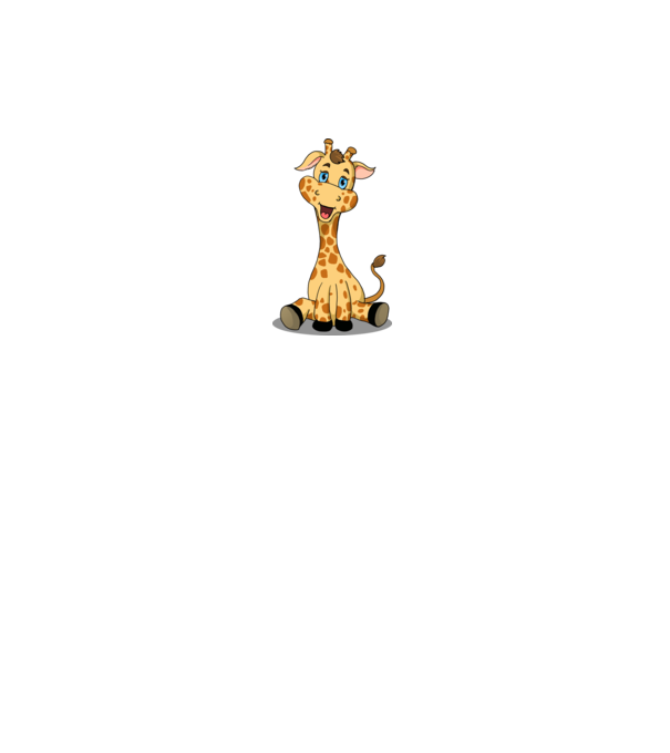 Cute giraffe model alb pe tricou