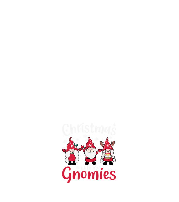 Christmas with my gnomies model alb pe tricou