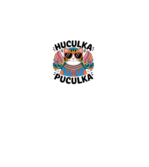 Huculka Puculka pisică 3 model alb pe tricou