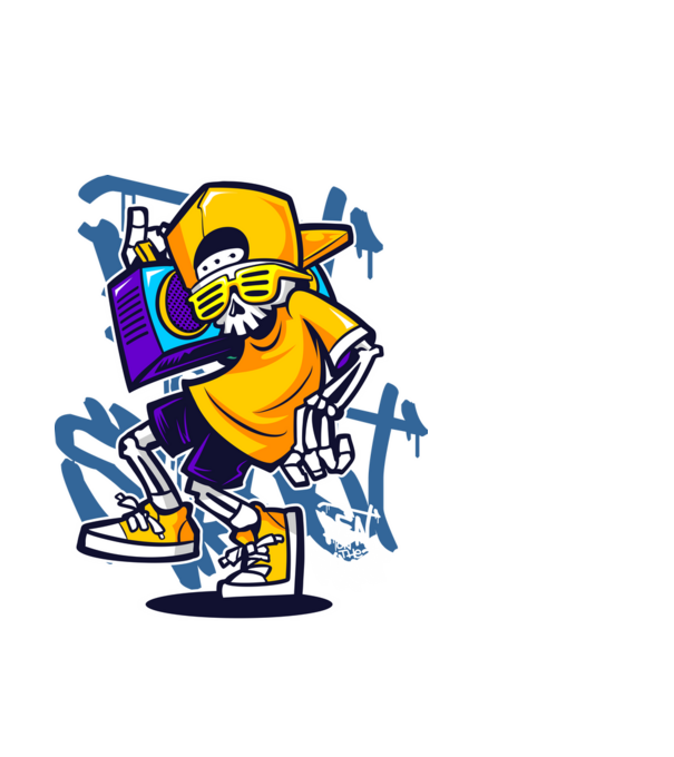 Graffiti model alb pe tricou
