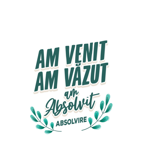 Absolvire model alb pe tricou