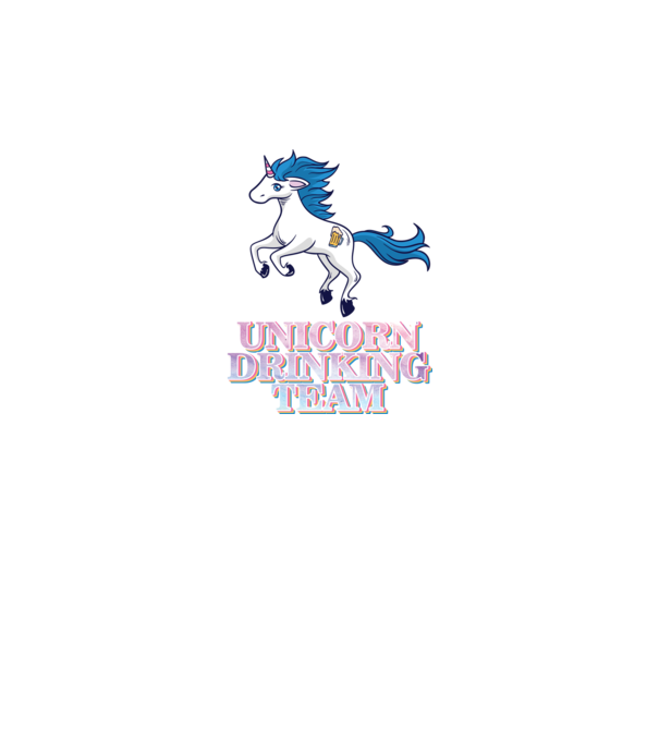 Unicorn drinking team model alb pe tricou