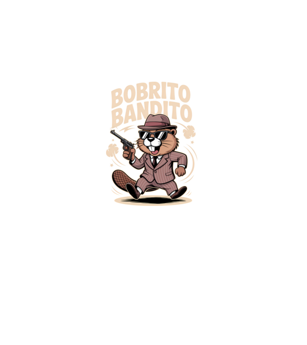 Bobrito Bandito model negru pe tricou