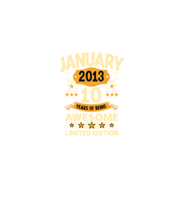 January 2013 10 years of being limited edition model negru pe tricou