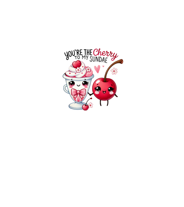 Cherry to my Sunday model alb pe tricou