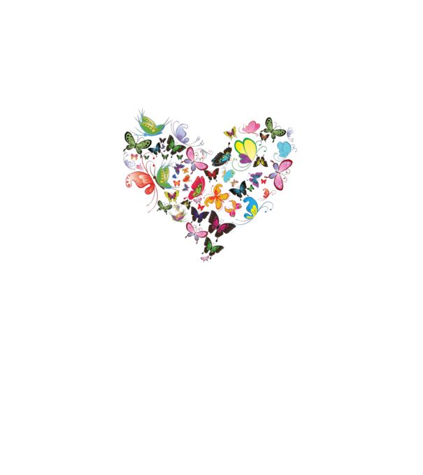 Butterfly Heart model alb pe tricou