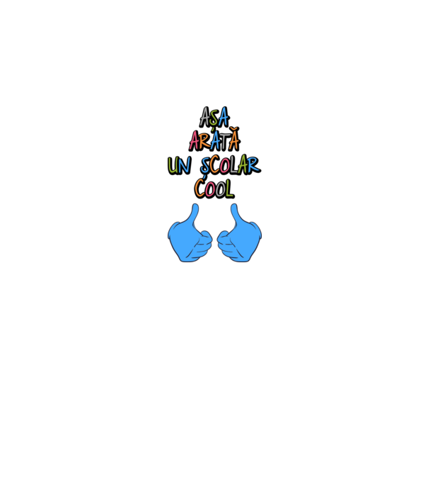 așa arată un școlar cool model alb pe tricou