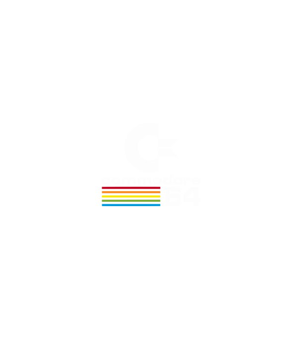 Commodore 64 logo on black model negru pe tricou