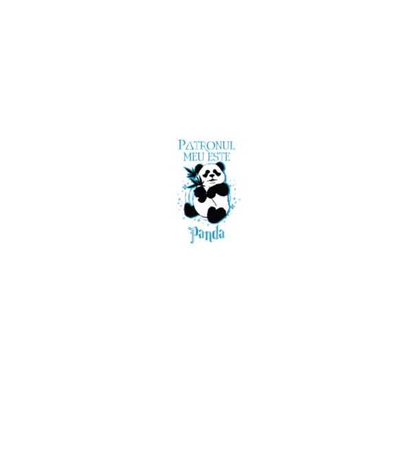 Patronul meu este PANDA model negru pe tricou