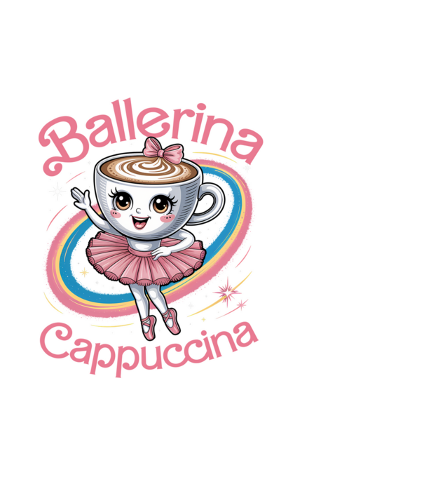 Ballerina Cappuccina model alb pe tricou