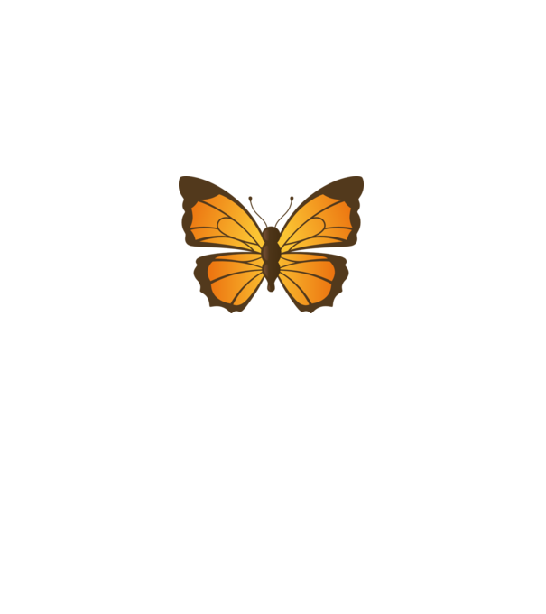 Butterfly model alb pe tricou