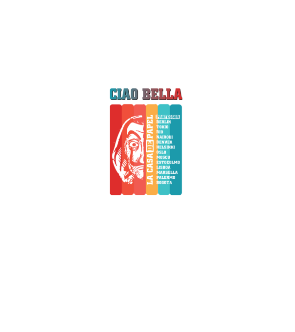 ciao bella retro model negru pe tricou